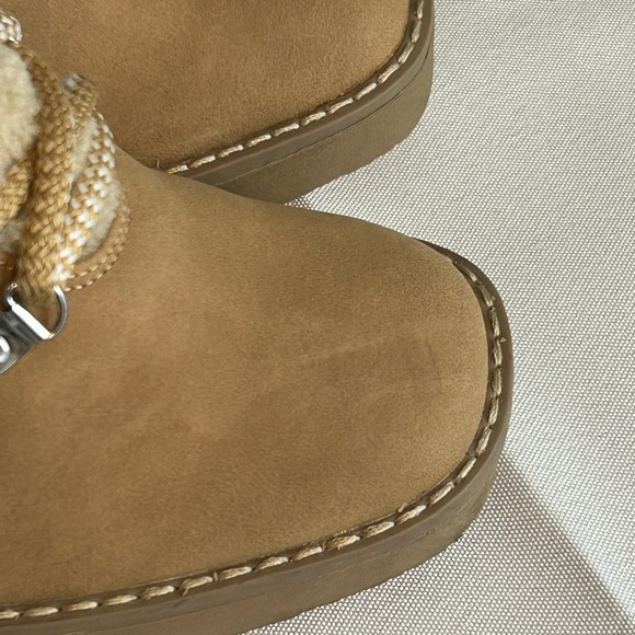 Dolce Vita Tan Heeled Lace-Up Boots - Picture 7 of 9